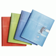 Clairefontaine Lot de 5 Cahier de Textes Kover Book 17x22, 148p./74 feuilles 90 g/m² reliure intégrale, couv. Transparentes assorties (4), pré-impr