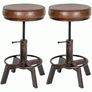 CLP Lot de 2 tabourets Destin Bronze - marron polyester 325526 CLP Lot de 2 tabourets Destin Bronze - marron polyester 325526