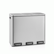 Collecteur de déchets / système de tri des déchets Clean 9 - 54L (3x18L) acier inoxydable argent hjh OFFICE - argenté acier 741117