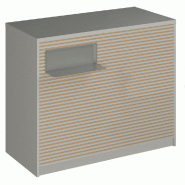 Comptoir Vertigo H T01nat. Spl.Gauche L120cm 2tabl.Couliss.4tab.Amovib.Blanc mat