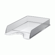 Corbeille courrier Fusion transparent - 25.4x35x6.1cm - Superposable en escalier