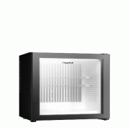 FrigeluX Minibar avec porte vitrée, volume net de 34 litres, refroidissement par technologie hybride, noir, classe énergétique E, MINIBAR40VE - noi