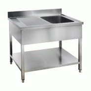GastroHero Table de lavage Basic 12x6 avec une cuve à droite, dosseret et étagère inférieure - inox SPT-BASIC12X6R GastroHero Table de lavage Basic 12x6 avec une cuve à droite, dosseret et étagère inférieure - inox SPT-BASIC12X6R