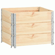 Helloshop26 - Jardinières surélevées 3 pièes 60 x 80 cm bois de pin solide 02_0000892 - métal 3000072271534