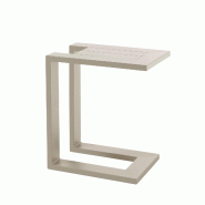 Oviala Business Tablette pour bain de soleil en aluminium crème - beige aluminium 114767