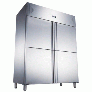 Romux® Armoire Réfrigérée Positive 4 Portillons 134 cm avec Refroidissement Froid Ventilé en Acier Inox avec Capacité de 1200 L - 6 Étagères e