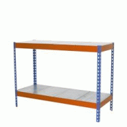 SimonRack Étagère Industrielle, 900x1200x450 mm, 2 Niveaux, Métal, Étagère Charge Lourde, Bleu/Orange/Galvanisé - Simonforte - métal 8435104957028 SimonRack Étagère Industrielle, 900x1200x450 mm, 2 Niveaux, Métal, Étagère Charge Lourde, Bleu/Orange/Galvanisé - Simonforte - métal 8435104957028