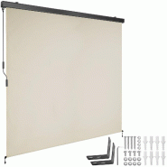 Tectake Store banne verticale ELOISE avec 2 supports muraux - 200 x 250 cm, beige - 406146 - beige polyester 406146