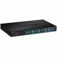 TRENDnet TPE-5028WS Switch PoE+ Web smart Gigabit à 28 ports, 24x PoE+ Gigabit, 4x Gigabit partagés (RJ-45/SFP)
