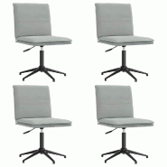 VidaXL Chaises à manger lot de 4 Gris clair Velours Modèle Quilda - 3315637
