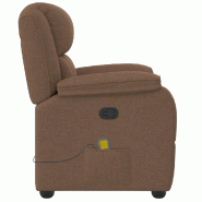 VidaXL Fauteuil de massage inclinable Marron Tissu Modèle Zermelis - 8721158337207