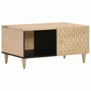 VidaXL Table basse 80x50x40 cm bois de manguier massif Modèle Prestige Moderne - 358252