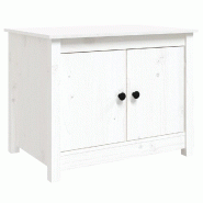 VidaXL Table basse Blanc 71x49x55 cm Bois massif de pin Modèle Patio Eclipse Prime - 820927