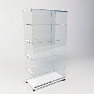 Vitrine à colonne 90x46x180cm - 4 tablettes fixes