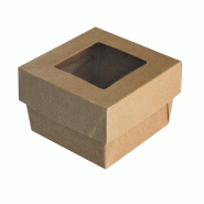 Boîte fraîcheur fenêtre NOVABOX carton kraft format 140 mm - Traiteur - Lot de 500 - marron en carton BSQ145 Boîte fraîcheur fenêtre NOVABOX carton kraft format 140 mm - Traiteur - Lot de 500 - marron en carton BSQ145