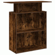 Bureau de réception chêne fumé 100x40x104 cm bois d'ingénierie Modèle Vega Prestige - 8721158658920