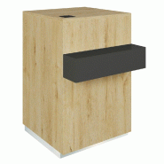 Comptoir Cage chêne clair repose sac noir 1 tiroir 1 tablette 60x60/76x93cm