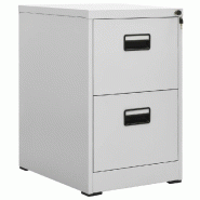 Décoshop26 - Caissons à tiroirs meuble de bureau avec 2 tiroirs et 1 serrure 46 x 62 x 72,5 cm en acier gris clair DEC024537 - gris 3000254758228