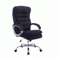 Décoshop26 - Fauteuil de bureau sur roulettes mécanisme de bascule intégré charge maximale 235 kg en tissu noir cadre métal 10_0006909 - noir mé