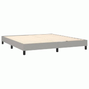 Décoshop26 - Sommier à lattes sur pieds cadre de lit 160x200 cm tissu gris clair TDL0207188 - gris 3001171388000