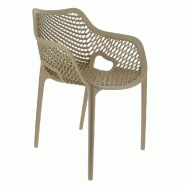 Fauteuil empilable d'extérieur en polypropylène Air coloris taupe par 4