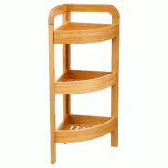FIVE Étagère d'angle en bambou à 3 niveaux - beige Bambou JJ155 FIVE Étagère d'angle en bambou à 3 niveaux - beige Bambou JJ155