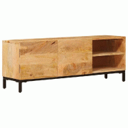 Helloshop26 - Armoire de rangement moderne avec étagères intégrées 110 x 30 x 40 cm en bois de manguier massif marron 02_0058086 - marron Bois mas