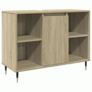 Helloshop26 - Armoire de salle de bain 80 x 33 x 60 cm espace de rangement pratique style industriel en bois d'ingénierie chêne 02_0049722 - Bois ma