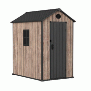 WASABI Hoggar – Abri de Jardin en Résine 2,70m2 Oak O30 - Plancher Inclus – Fenêtre Latérale – Effet Bois Premium – Protection UV et Imperm