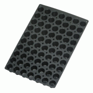 LACOR Moule en silicone platine NOIR 60x40 pour MINI MUFFIN 70 cavités 45x30 mm, 40 ml - silicone 66765