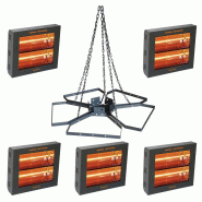 Lustre Pentagono suspendu avec 5 radiants électriques 4 000 W VARMA400/2V/40 - STAR PROGETTI - 1009050+103784_0