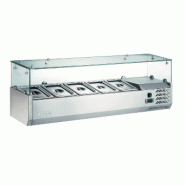 Présentoir réfrigéré - Vitrine droite en inox AISI304 pour bacs GN - Température +2°C/+8°C Présentoir réfrigéré - Vitrine droite en inox AISI304 pour bacs GN - Température +2°C/+8°C