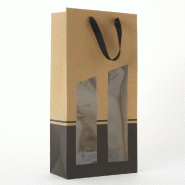 Sac kraft 2 bouteilles Seduction Line 19x9,1X38,5cm - par 10