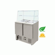 Saladette réfrigérée 300L 2 portes GN1/1 INT/EXT INOX pare haleine droit Atosa