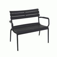 SIESTA EXCLUSIVE Banc 2 Places d'Extérieur Paris Lounge Noir - noir plastique polypropylène SP-SI-276BL