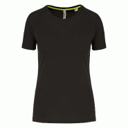 T-shirt de sport à col rond recyclé femme Noir M 100% Polyester - M noir 3663639097536