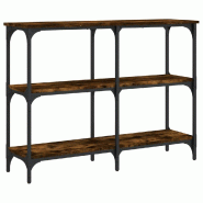 Table console chêne fumé 100x29x75 cm bois d'ingénierie Modèle Atlas Office - 834102
