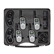 Talkies walkies - Pack de 4 - Portée 10 km - Etanche IP44 - Rechargeable - 0400PR - Mallette PMR446 avec accessoires_1