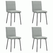 VidaXL Chaises à manger lot de 4 Gris clair Velours Modèle Orion Office Confort - 3315344