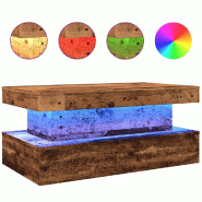VidaXL Table basse avec lumières LED vieux bois 90x50x40 cm Modèle Unique - 857714