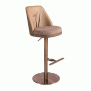 AC ANGEL CERDA Angel Cerdá Tabouret pivotant en tissu marron marbré et similicuir marron 4227C 49 x 53 x 87 - marron polyester 8435631044703