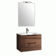 AQA Design Composition de salle de bain en MDF 4 pièces SOLMIRA chêne rio L.61, P.46,5 H.190 MPSO06-RR - marron Bois manufacturé MPSO06-RR