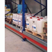 Bac pour rayonnage à encastrer sur lisses - acier galvanisé - volume 1000 l - 2700 mm de longueur