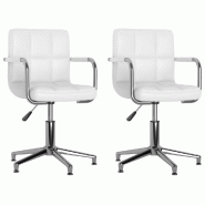 Chaises pivotantes à manger lot de 2 blanc similicuir Modèle Orion Master Concept - 334759