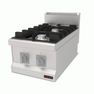 Cuisinière à gaz professionnelle 2 brûleurs – 6,3 kW – 43 x 75 cm – Réf. AKS-SGS-AGO-470 - AKS-SGS-AGO-470