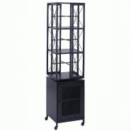 Décoshop26 - Bibliothèque étagère pivotante rotation 360° avec porte sur roulettes style industriel 162x40x42 cm en métal et MDF 04_0008775 - 30