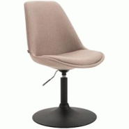 Décoshop26 - Chaise de salle à manger x1 pivotante hauteur réglable en tissu taupe et pied trompette en métal noir 10_0003773 - noir 3000251761177 Décoshop26 - Chaise de salle à manger x1 pivotante hauteur réglable en tissu taupe et pied trompette en métal noir 10_0003773 - noir 3000251761177