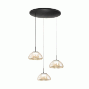 Fabas Luce Suspension Lucille Ø350 Mm Cognac, Led 21 W, Température De Couleur 2700 K/3000 K/4000 K, Dimmable, Structure En Métal Et Verre Borosili