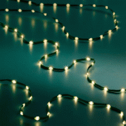 Guirlande lumineuse ultra malléable 8 fonctions clignotant 600L blanc chaud L18m