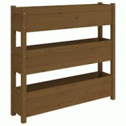 Helloshop26 - Jardinière bac lit surélevé plantes fleurs terrasse jardin 112 x 25 x 104,5 cm bois massif de pin marron 02_0037396 - 3000217822546 Helloshop26 - Jardinière bac lit surélevé plantes fleurs terrasse jardin 112 x 25 x 104,5 cm bois massif de pin marron 02_0037396 - 3000217822546